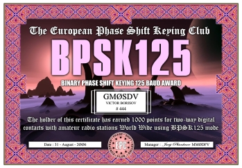 BPSK125 Award