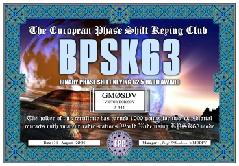 BPSK63 Award
