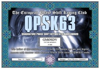 QPSK63 Award